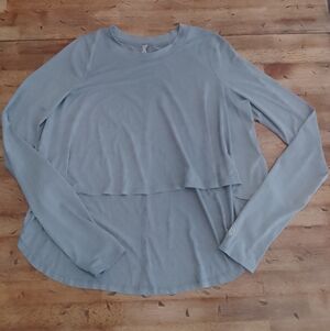 Free People Movement Women's Long Sleeve Scoop-Neck Top Gray Med